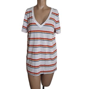 PINK Victoria's Secret Rainbow Stripe Shirt M
